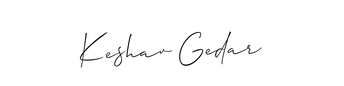 Keshav Gedar stylish signature style. Best Handwritten Sign (Allison_Script) for my name. Handwritten Signature Collection Ideas for my name Keshav Gedar. Keshav Gedar signature style 2 images and pictures png