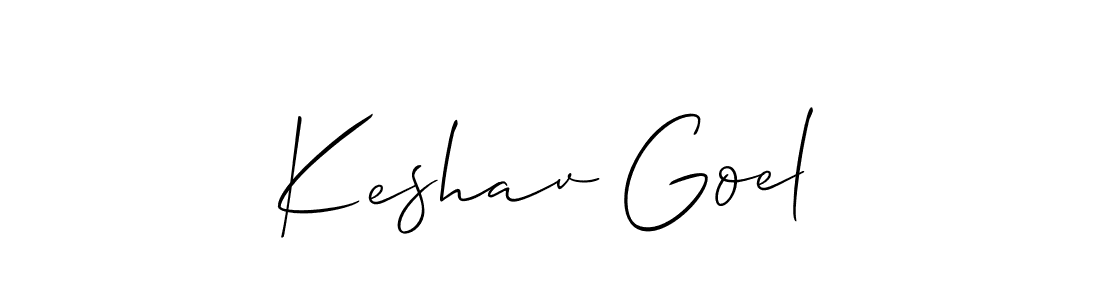 It looks lik you need a new signature style for name Keshav Goel. Design unique handwritten (Allison_Script) signature with our free signature maker in just a few clicks. Keshav Goel signature style 2 images and pictures png