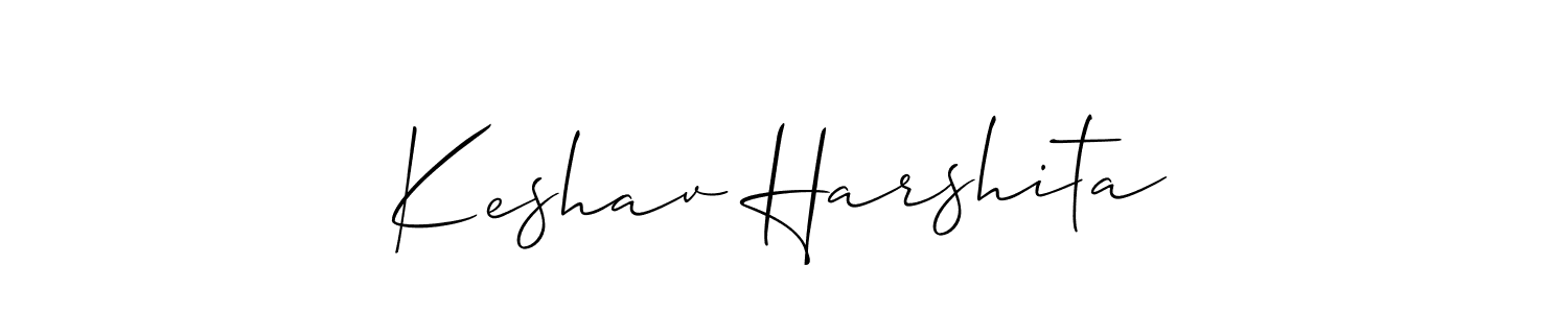 if you are searching for the best signature style for your name Keshav Harshita. so please give up your signature search. here we have designed multiple signature styles  using Allison_Script. Keshav Harshita signature style 2 images and pictures png