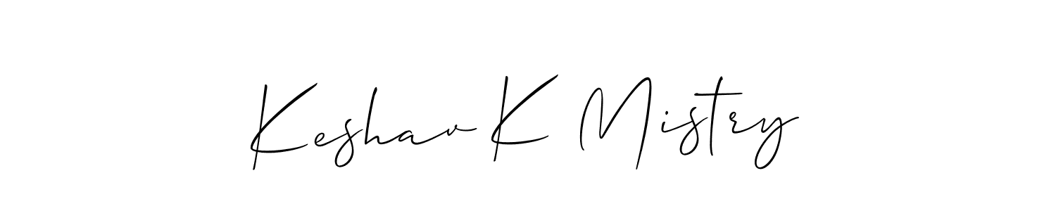 Create a beautiful signature design for name Keshav K Mistry. With this signature (Allison_Script) fonts, you can make a handwritten signature for free. Keshav K Mistry signature style 2 images and pictures png