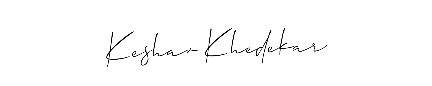 if you are searching for the best signature style for your name Keshav Khedekar. so please give up your signature search. here we have designed multiple signature styles  using Allison_Script. Keshav Khedekar signature style 2 images and pictures png