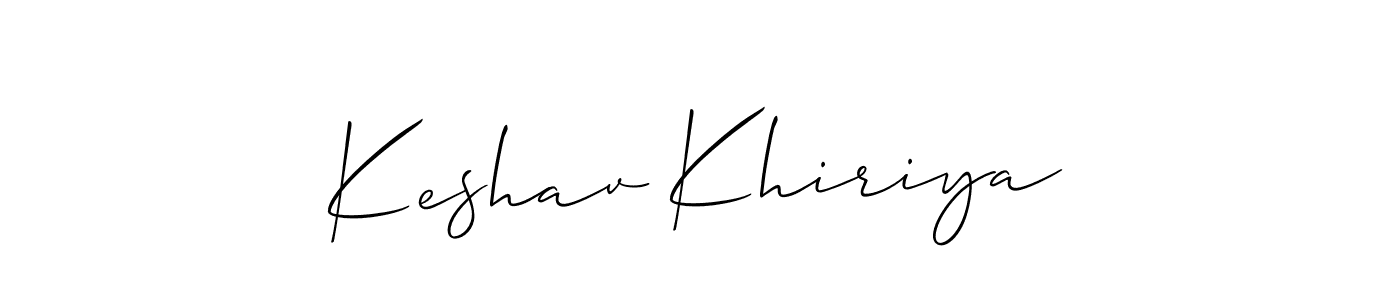 The best way (Allison_Script) to make a short signature is to pick only two or three words in your name. The name Keshav Khiriya include a total of six letters. For converting this name. Keshav Khiriya signature style 2 images and pictures png