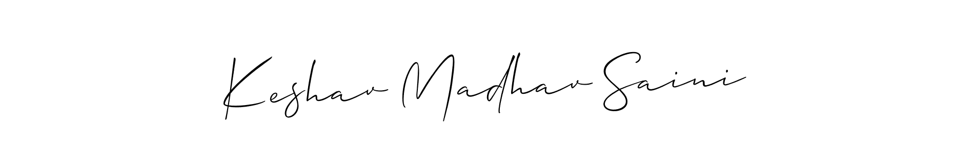 Similarly Allison_Script is the best handwritten signature design. Signature creator online .You can use it as an online autograph creator for name Keshav Madhav Saini. Keshav Madhav Saini signature style 2 images and pictures png