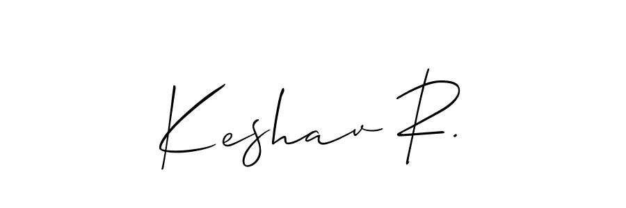 How to make Keshav R. name signature. Use Allison_Script style for creating short signs online. This is the latest handwritten sign. Keshav R. signature style 2 images and pictures png