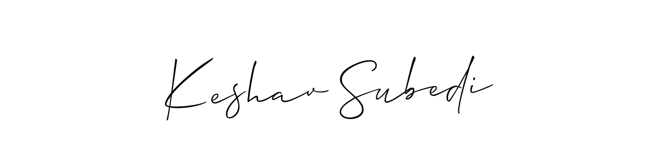 Make a beautiful signature design for name Keshav Subedi. With this signature (Allison_Script) style, you can create a handwritten signature for free. Keshav Subedi signature style 2 images and pictures png