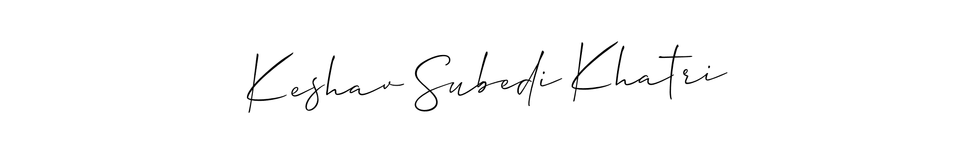 How to make Keshav Subedi Khatri name signature. Use Allison_Script style for creating short signs online. This is the latest handwritten sign. Keshav Subedi Khatri signature style 2 images and pictures png