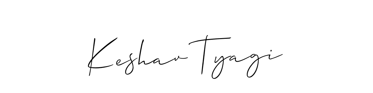 Create a beautiful signature design for name Keshav Tyagi. With this signature (Allison_Script) fonts, you can make a handwritten signature for free. Keshav Tyagi signature style 2 images and pictures png