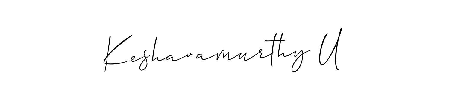 The best way (Allison_Script) to make a short signature is to pick only two or three words in your name. The name Keshavamurthy U include a total of six letters. For converting this name. Keshavamurthy U signature style 2 images and pictures png