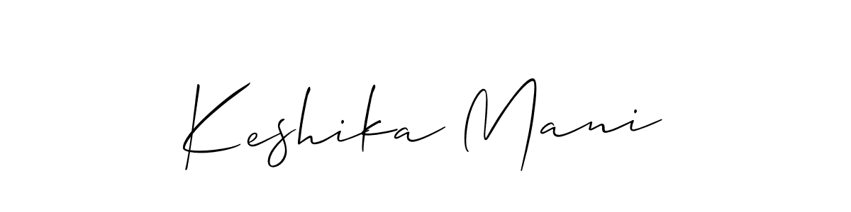 Also You can easily find your signature by using the search form. We will create Keshika Mani name handwritten signature images for you free of cost using Allison_Script sign style. Keshika Mani signature style 2 images and pictures png