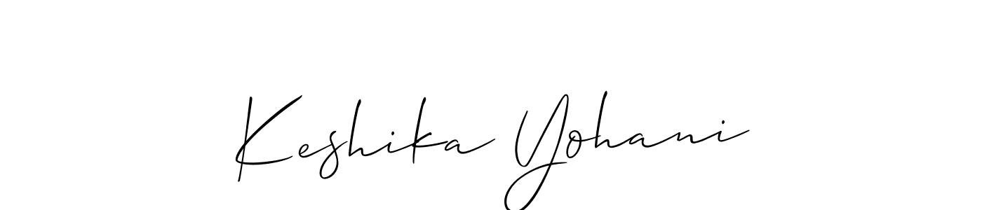 Similarly Allison_Script is the best handwritten signature design. Signature creator online .You can use it as an online autograph creator for name Keshika Yohani. Keshika Yohani signature style 2 images and pictures png