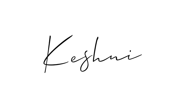 Allison_Script is a professional signature style that is perfect for those who want to add a touch of class to their signature. It is also a great choice for those who want to make their signature more unique. Get Keshni name to fancy signature for free. Keshni signature style 2 images and pictures png