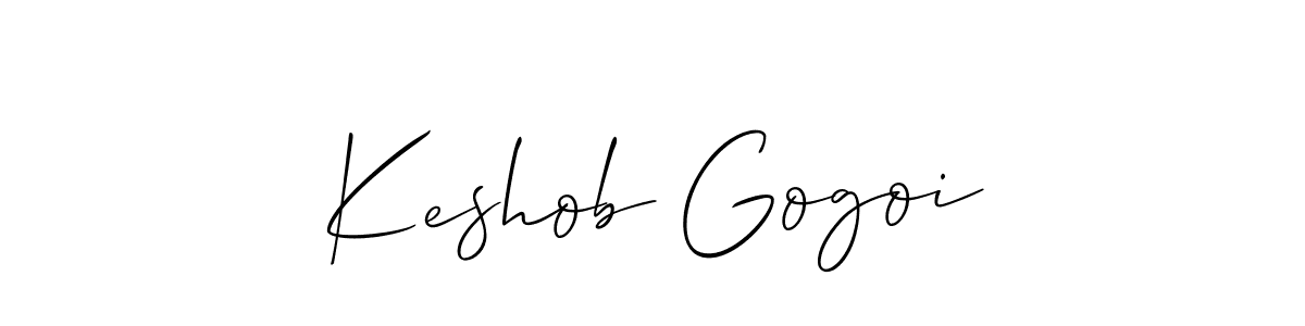 How to make Keshob Gogoi name signature. Use Allison_Script style for creating short signs online. This is the latest handwritten sign. Keshob Gogoi signature style 2 images and pictures png