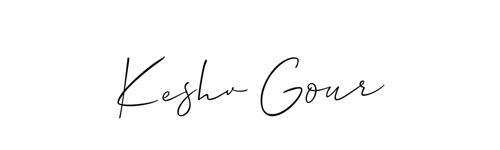 The best way (Allison_Script) to make a short signature is to pick only two or three words in your name. The name Keshv Gour include a total of six letters. For converting this name. Keshv Gour signature style 2 images and pictures png
