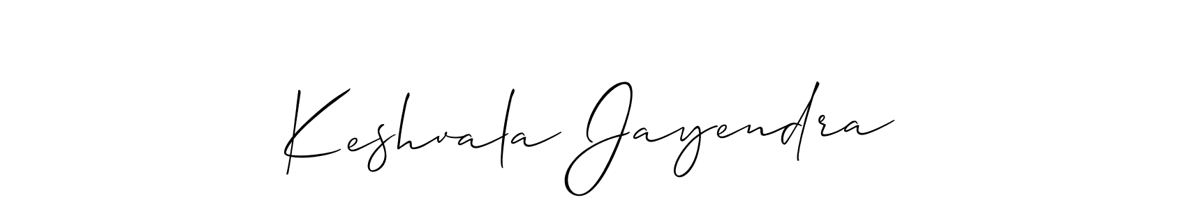 Allison_Script is a professional signature style that is perfect for those who want to add a touch of class to their signature. It is also a great choice for those who want to make their signature more unique. Get Keshvala Jayendra name to fancy signature for free. Keshvala Jayendra signature style 2 images and pictures png