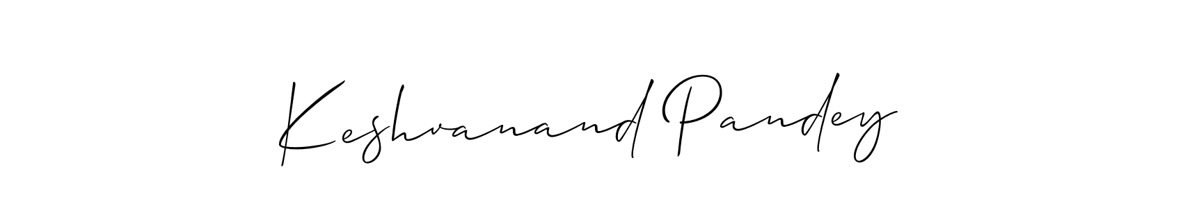 Allison_Script is a professional signature style that is perfect for those who want to add a touch of class to their signature. It is also a great choice for those who want to make their signature more unique. Get Keshvanand Pandey name to fancy signature for free. Keshvanand Pandey signature style 2 images and pictures png