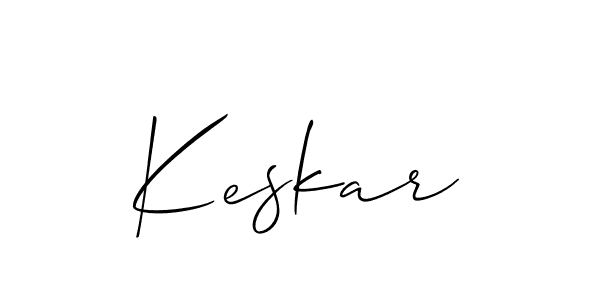 if you are searching for the best signature style for your name Keskar. so please give up your signature search. here we have designed multiple signature styles  using Allison_Script. Keskar signature style 2 images and pictures png