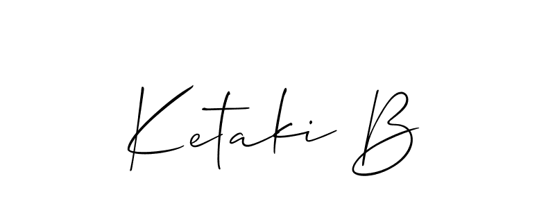 How to make Ketaki B name signature. Use Allison_Script style for creating short signs online. This is the latest handwritten sign. Ketaki B signature style 2 images and pictures png