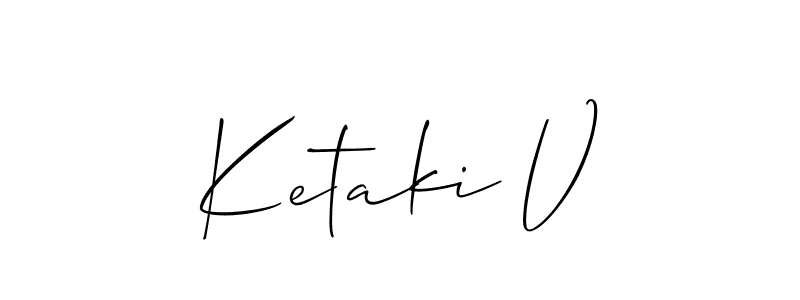 Allison_Script is a professional signature style that is perfect for those who want to add a touch of class to their signature. It is also a great choice for those who want to make their signature more unique. Get Ketaki V name to fancy signature for free. Ketaki V signature style 2 images and pictures png