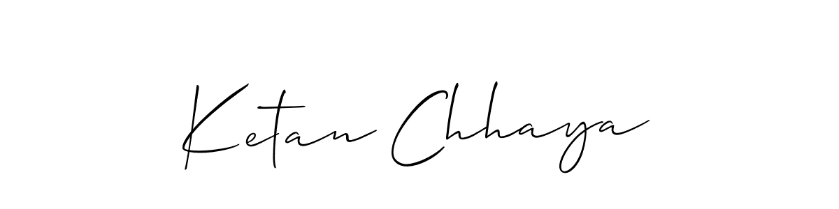 How to make Ketan Chhaya signature? Allison_Script is a professional autograph style. Create handwritten signature for Ketan Chhaya name. Ketan Chhaya signature style 2 images and pictures png