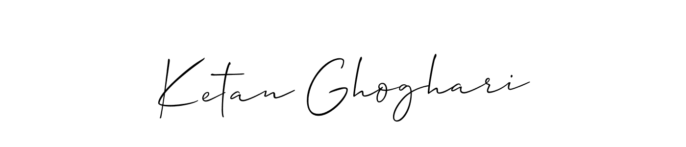 Make a beautiful signature design for name Ketan Ghoghari. With this signature (Allison_Script) style, you can create a handwritten signature for free. Ketan Ghoghari signature style 2 images and pictures png