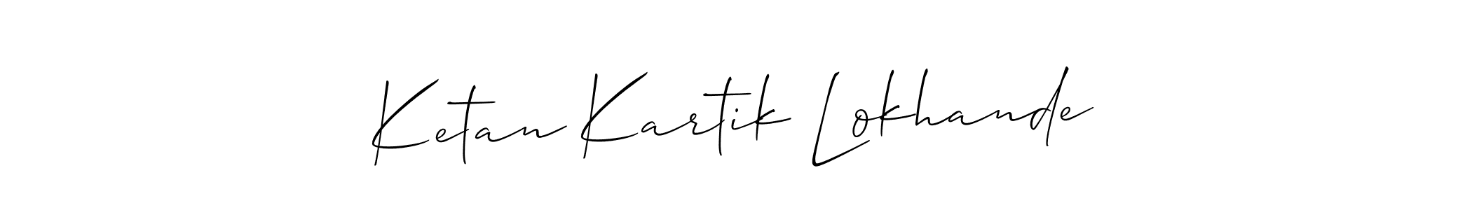 This is the best signature style for the Ketan Kartik Lokhande name. Also you like these signature font (Allison_Script). Mix name signature. Ketan Kartik Lokhande signature style 2 images and pictures png