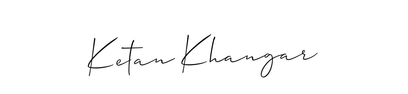 How to make Ketan Khangar name signature. Use Allison_Script style for creating short signs online. This is the latest handwritten sign. Ketan Khangar signature style 2 images and pictures png