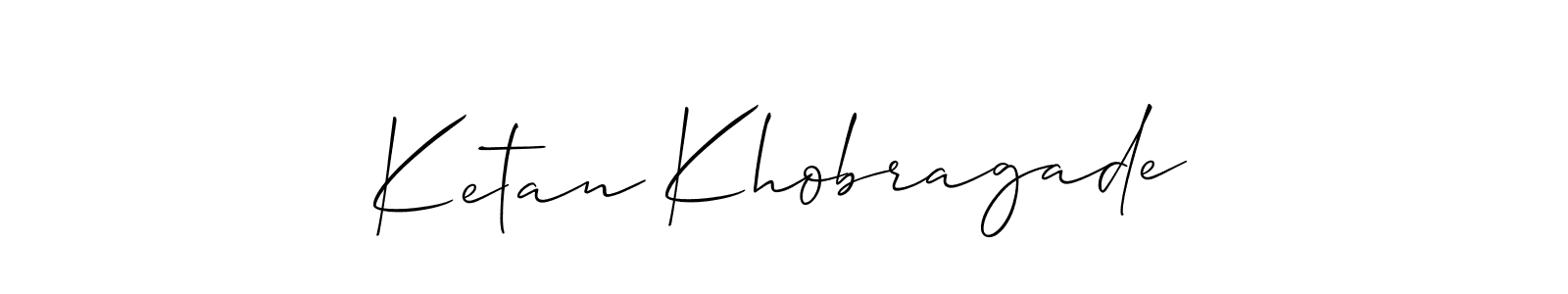 How to make Ketan Khobragade name signature. Use Allison_Script style for creating short signs online. This is the latest handwritten sign. Ketan Khobragade signature style 2 images and pictures png