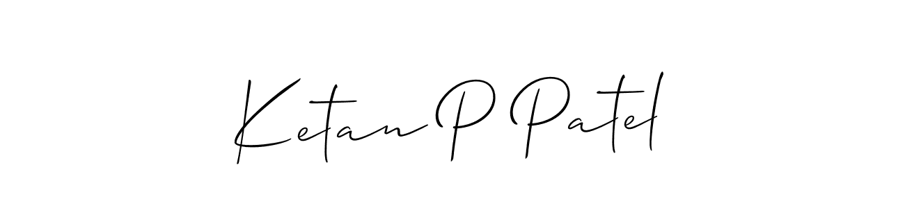 How to make Ketan P Patel name signature. Use Allison_Script style for creating short signs online. This is the latest handwritten sign. Ketan P Patel signature style 2 images and pictures png