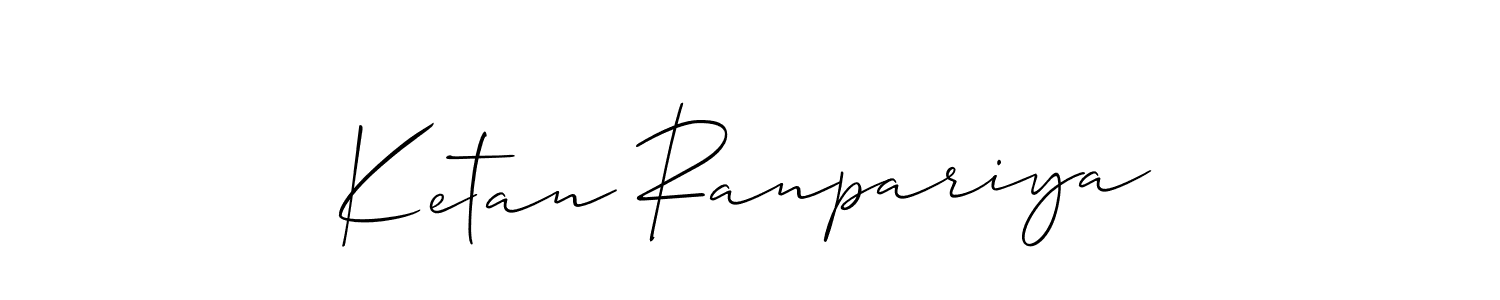 How to make Ketan Ranpariya name signature. Use Allison_Script style for creating short signs online. This is the latest handwritten sign. Ketan Ranpariya signature style 2 images and pictures png