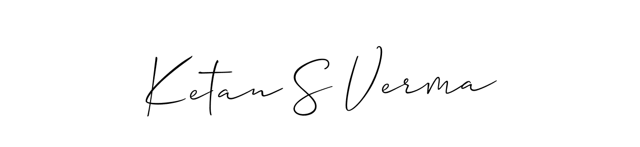 if you are searching for the best signature style for your name Ketan S Verma. so please give up your signature search. here we have designed multiple signature styles  using Allison_Script. Ketan S Verma signature style 2 images and pictures png
