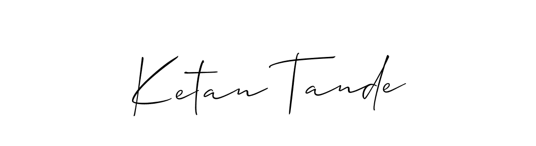 Use a signature maker to create a handwritten signature online. With this signature software, you can design (Allison_Script) your own signature for name Ketan Tande. Ketan Tande signature style 2 images and pictures png