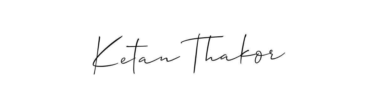 Make a beautiful signature design for name Ketan Thakor. With this signature (Allison_Script) style, you can create a handwritten signature for free. Ketan Thakor signature style 2 images and pictures png