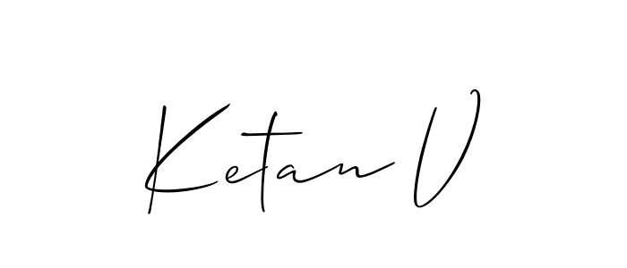 Best and Professional Signature Style for Ketan V. Allison_Script Best Signature Style Collection. Ketan V signature style 2 images and pictures png