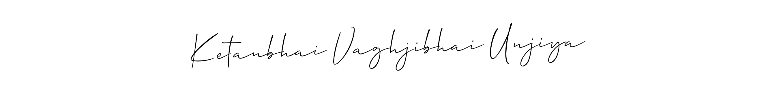 Create a beautiful signature design for name Ketanbhai Vaghjibhai Unjiya. With this signature (Allison_Script) fonts, you can make a handwritten signature for free. Ketanbhai Vaghjibhai Unjiya signature style 2 images and pictures png