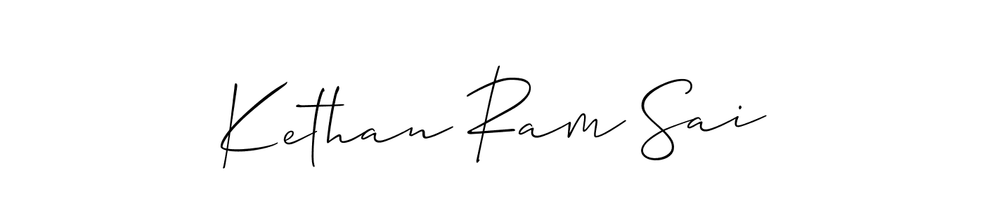 How to make Kethan Ram Sai name signature. Use Allison_Script style for creating short signs online. This is the latest handwritten sign. Kethan Ram Sai signature style 2 images and pictures png