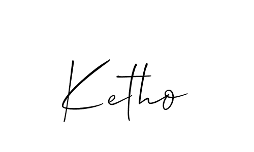 Make a beautiful signature design for name Ketho. With this signature (Allison_Script) style, you can create a handwritten signature for free. Ketho signature style 2 images and pictures png