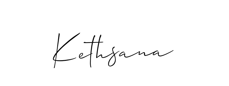 Design your own signature with our free online signature maker. With this signature software, you can create a handwritten (Allison_Script) signature for name Kethsana. Kethsana signature style 2 images and pictures png