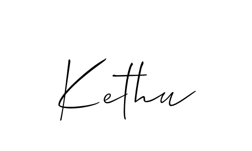 Create a beautiful signature design for name Kethu. With this signature (Allison_Script) fonts, you can make a handwritten signature for free. Kethu signature style 2 images and pictures png