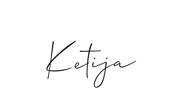 Make a beautiful signature design for name Ketija. With this signature (Allison_Script) style, you can create a handwritten signature for free. Ketija signature style 2 images and pictures png