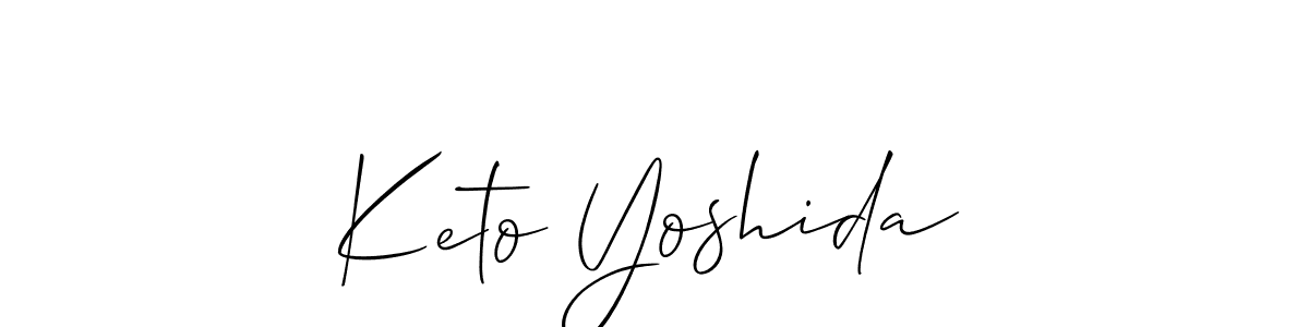 Use a signature maker to create a handwritten signature online. With this signature software, you can design (Allison_Script) your own signature for name Keto Yoshida. Keto Yoshida signature style 2 images and pictures png