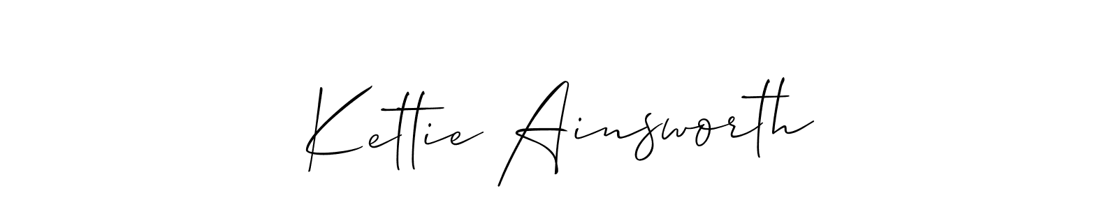 Kettie Ainsworth stylish signature style. Best Handwritten Sign (Allison_Script) for my name. Handwritten Signature Collection Ideas for my name Kettie Ainsworth. Kettie Ainsworth signature style 2 images and pictures png