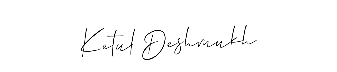 How to make Ketul Deshmukh name signature. Use Allison_Script style for creating short signs online. This is the latest handwritten sign. Ketul Deshmukh signature style 2 images and pictures png