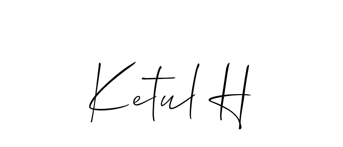 You should practise on your own different ways (Allison_Script) to write your name (Ketul H) in signature. don't let someone else do it for you. Ketul H signature style 2 images and pictures png