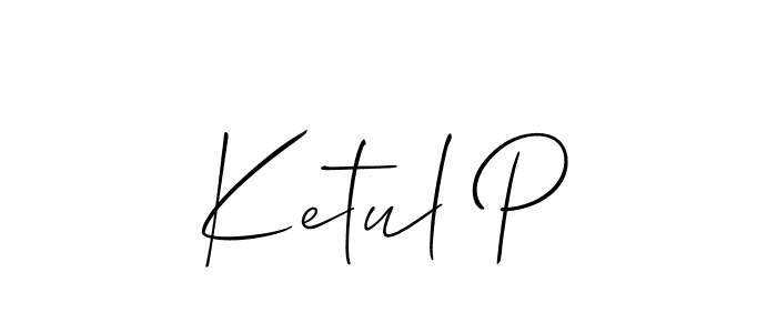 Also we have Ketul P name is the best signature style. Create professional handwritten signature collection using Allison_Script autograph style. Ketul P signature style 2 images and pictures png