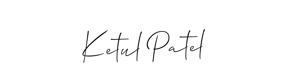 You should practise on your own different ways (Allison_Script) to write your name (Ketul Patel) in signature. don't let someone else do it for you. Ketul Patel signature style 2 images and pictures png