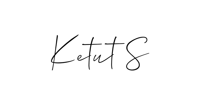 Make a short Ketut S signature style. Manage your documents anywhere anytime using Allison_Script. Create and add eSignatures, submit forms, share and send files easily. Ketut S signature style 2 images and pictures png