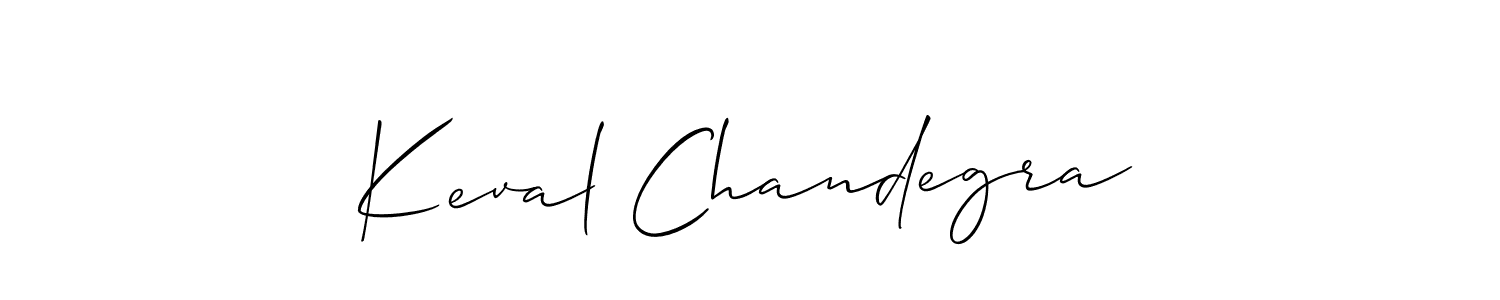 Allison_Script is a professional signature style that is perfect for those who want to add a touch of class to their signature. It is also a great choice for those who want to make their signature more unique. Get Keval Chandegra name to fancy signature for free. Keval Chandegra signature style 2 images and pictures png