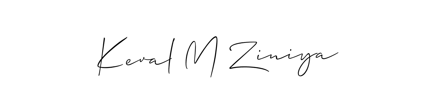 How to make Keval M Ziniya signature? Allison_Script is a professional autograph style. Create handwritten signature for Keval M Ziniya name. Keval M Ziniya signature style 2 images and pictures png