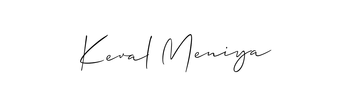 Make a short Keval Meniya signature style. Manage your documents anywhere anytime using Allison_Script. Create and add eSignatures, submit forms, share and send files easily. Keval Meniya signature style 2 images and pictures png