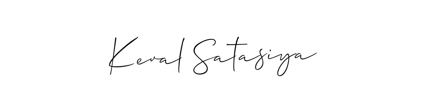 Also we have Keval Satasiya name is the best signature style. Create professional handwritten signature collection using Allison_Script autograph style. Keval Satasiya signature style 2 images and pictures png